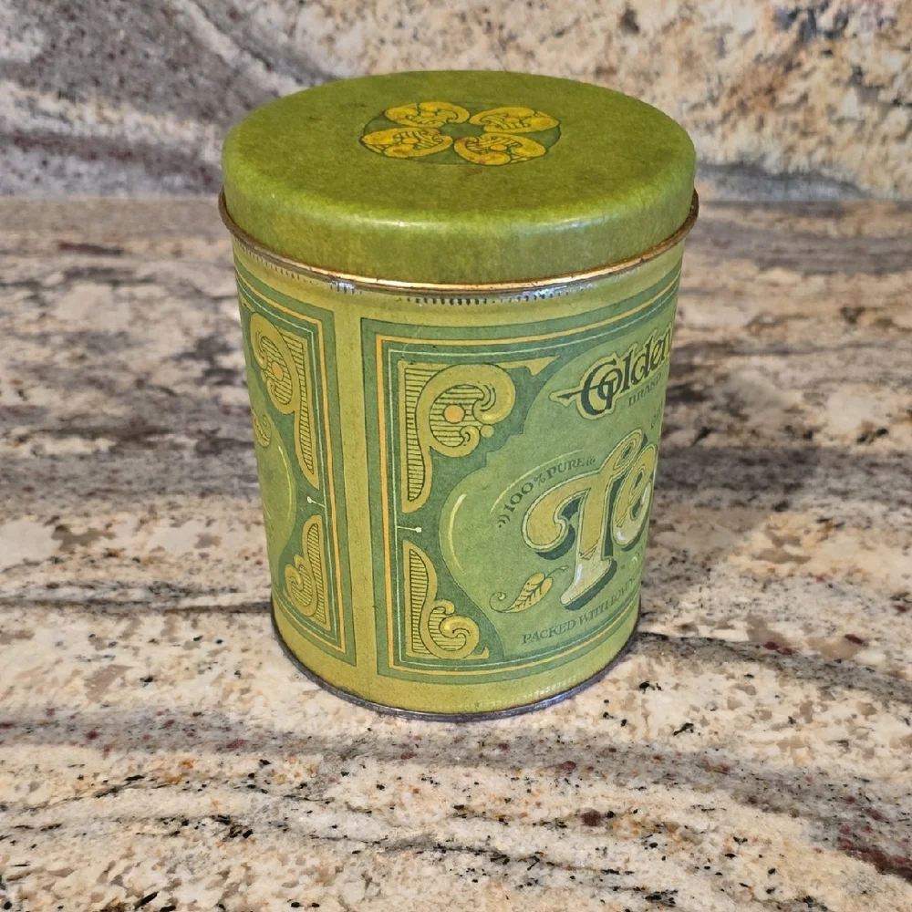 Vintage Golden Leaf Tin